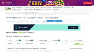 1 INR to EB3 - Exchange - How much EB3 Coin (EB3) is 1 Indian ...