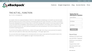 THE ACT AS… FUNCTION | eBackpack K-12 LMS