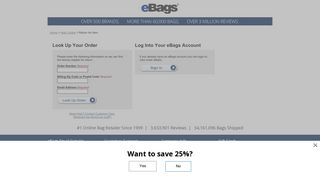 Log Into Your eBags Account - Luggage, Handbags, Backpacks ...