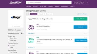 20% Off eBags Coupon: Coupon Codes 2019 - RetailMeNot