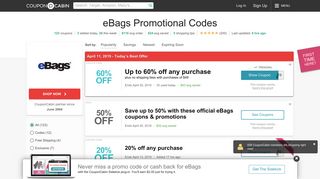 50% Off eBags Coupons & Promo Codes - February 2019
