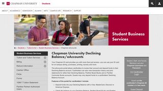 Chapman eAccounts | Student Business Services | Chapman University