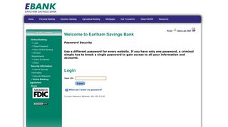 EarlHam Savings Bank Login