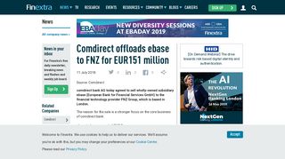 Comdirect offloads ebase to FNZ for EUR151 million - Finextra Research