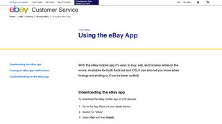 Using the App | eBay