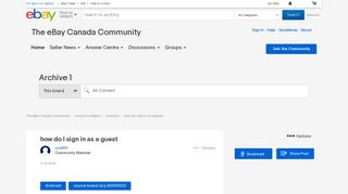 how do I sign in as a guest - The eBay Canada Community