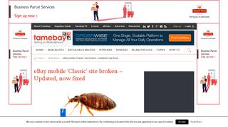 eBay mobile 'Classic' site broken - Updated, now fixed - Tamebay