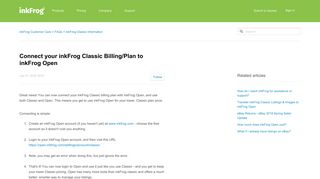 Connect your inkFrog Classic Billing/Plan to inkFrog Open – inkFrog ...