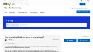 How to go about limiting access to an employee? - The eBay Community