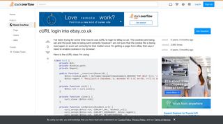 cURL login into ebay.co.uk - Stack Overflow