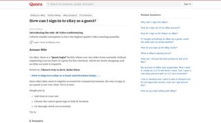 How to sign in to eBay as a guest - Quora