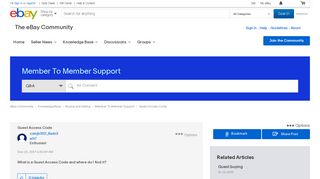 Guest Access Code - The eBay Community