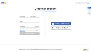 Or create a personal account - eBay