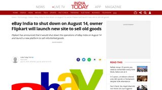 eBay India to shut down on August 14, owner Flipkart will launch ...