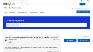 How do I change the paypal account attached to my ... - The eBay ...