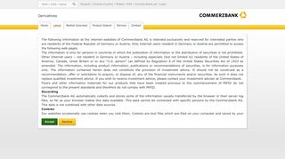 New issues - Derivatives - Commerzbank AG