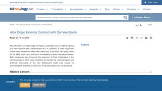 Atos Origin Extends Contract with Commerzbank | PAC – a ...