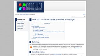 How do I customise my eBay Motors Pro listings? - Catalyst