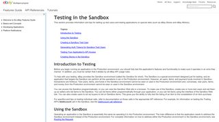 eBay Features - Testing in the Sandbox - eBay Developers Program
