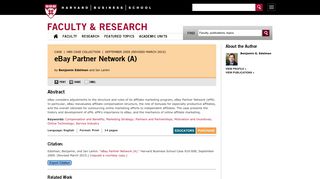 eBay Partner Network (A) - Case - Harvard Business School