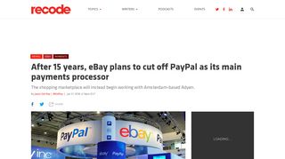 After 15 years, eBay plans to cut off PayPal as its main payments ...