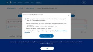 Unable to login paypal when paying on ebay - PayPal Community