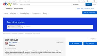 SIGN IN ISSUES - The eBay Community