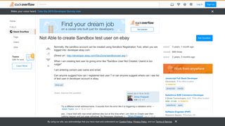 Not Able to create Sandbox test user on ebay - Stack Overflow