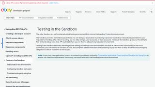 Testing in the Sandbox - eBay Developers Program