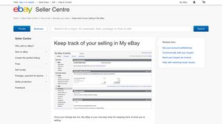 Selling info on My eBay UK | UK eBay Seller Centre | Seller account