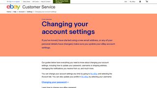 Changing your account settings - eBay