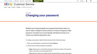 Changing your password | eBay
