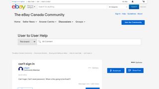 can't sign in - The eBay Canada Community