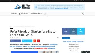 Refer Friends or Sign Up for eBay to Earn a $10 Bonus - Miles to ...