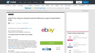 eBay Promo: Sell your old phone and earn $40 bonus coupon (Invited ...