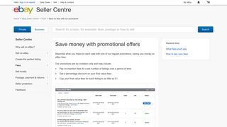eBay fee promotions | UK eBay Seller Centre | Save money with fee ...