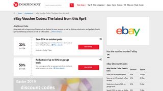 eBay Voucher Codes | 50% off! | The Independent