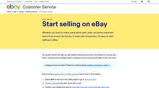 Sell an item - Getting started - eBay