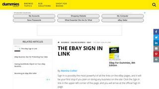 The eBay Sign In Link - dummies