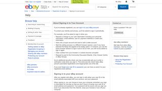 About Signing in to Your Account - eBay