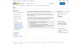 Linking your PayPal account to your eBay account