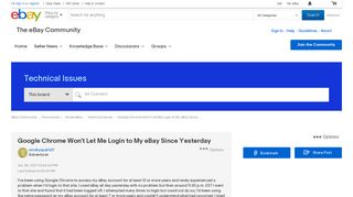 Google Chrome Won't Let Me Login to My eBay Since ... - The eBay ...
