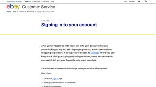 Signing in to your account | eBay