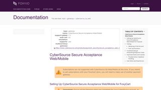 CyberSource Secure Acceptance Web/Mobile - Foxy Wiki