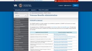 VONAPP is Retired - Veterans Benefits Administration