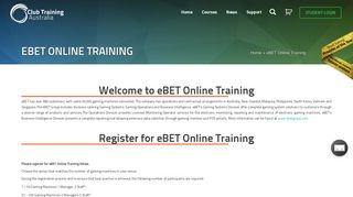 eBET Online Training - Club Training Australia