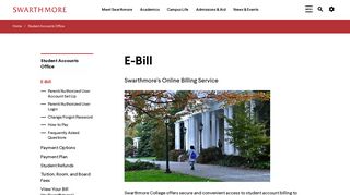 E-Bill :: Student Accounts Office :: Swarthmore College