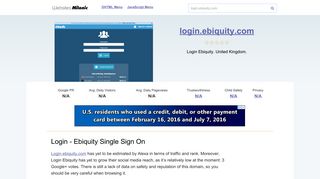 Login.ebiquity.com website. Login - Ebiquity Single Sign On.