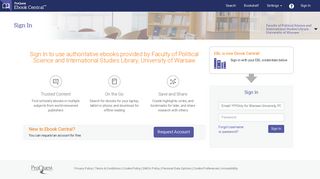 Sign In to use authoritative ebooks provided by ... - Ebook Central