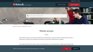 Mobile access – e-Boks user support